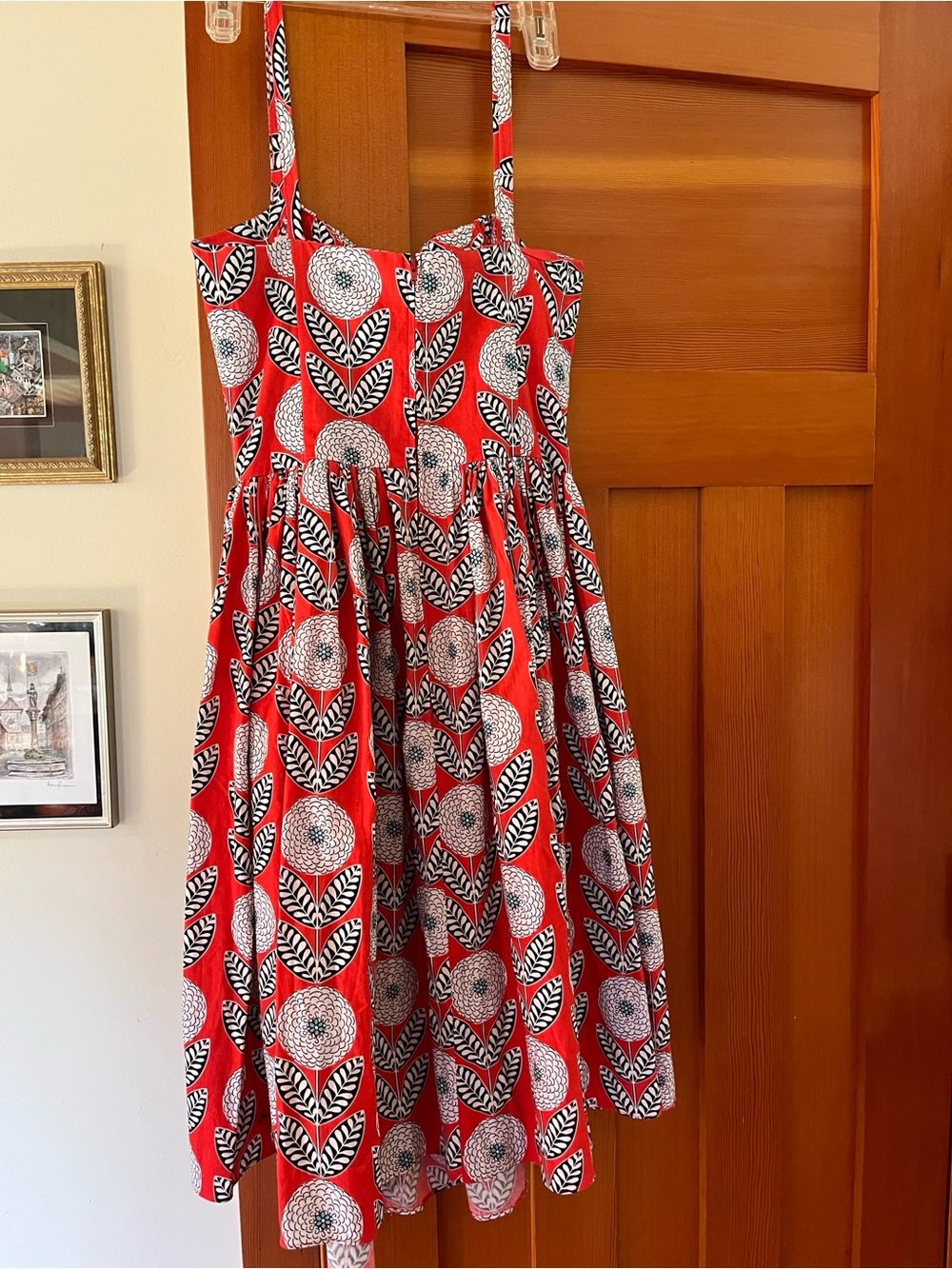 Bernie Dexter Red Floral Circle-Print Midi Dress - Picture 2 of 9